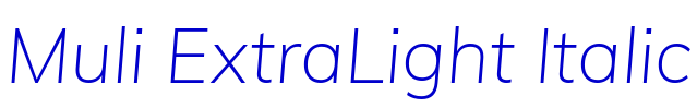 Muli ExtraLight Italic 字体
